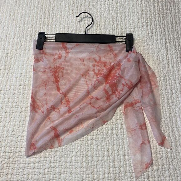 SUPER CUTE 3-PIECE BIKINI AND SARONG SET TIE DIE PINK - Picture 7 of 9